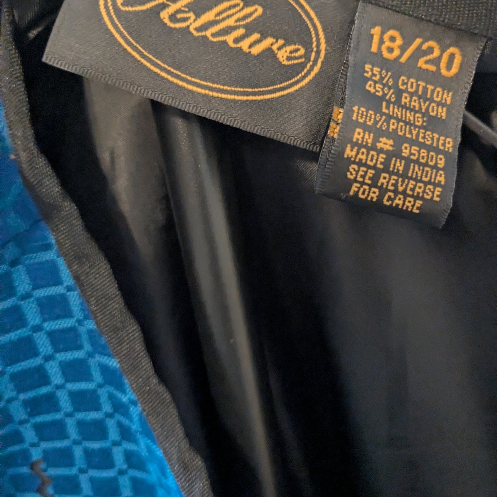 Allure Blue Textured Patchwork Jacket Artwear Lin… - image 7